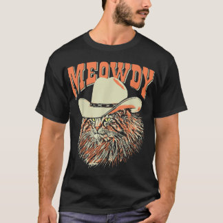 Camiseta Meowboy Hat Vintage, Uma Engraçada Música country