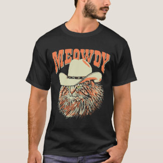 Camiseta Meowboy Hat Vintage, Uma Engraçada Música country
