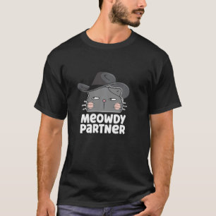 Camiseta Meowboy Parceiro Engraçado Cat Meow Cowboy Pun par