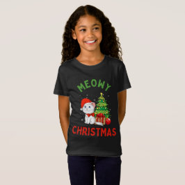 Camiseta MeowChristmas Fine Jersey Cat T-Shirt
