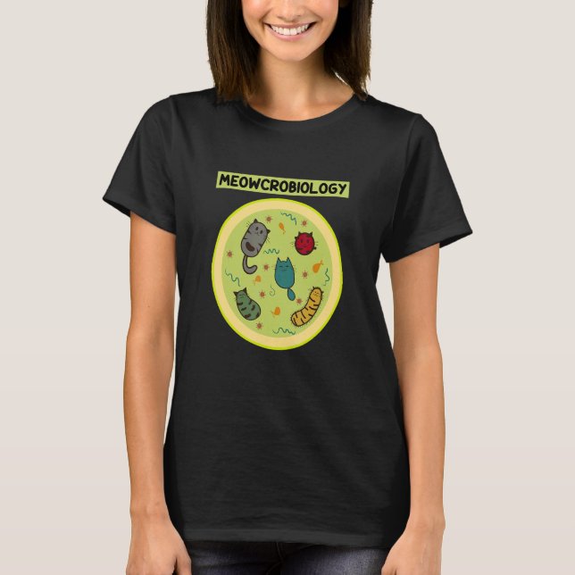 Camiseta Meowcrobiology Microbiology Cat Biology Teacher Bi (Frente)