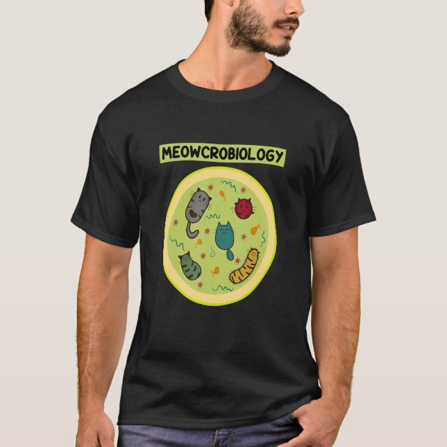 Camiseta Meowcrobiology Microbiology Cat Biology Teacher Bi (Frente)