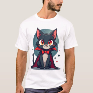 Camiseta Meowcula Gato Engraçado Vampiro Drácula Halloween