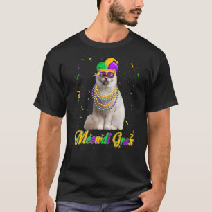 Camiseta Meowdi Gras Cute Birman Cat Sobrevivente Mardi Gra