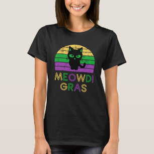 Camiseta Meowdi Gras Mardi Gras Funny Cat Pun Mulheres