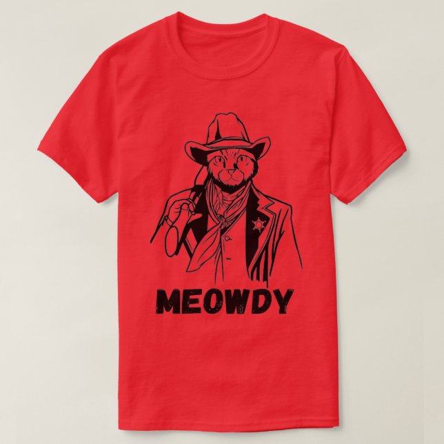 Camiseta Meowdy Cat Funny Mashup Between Meow and Howdy  (2 (Frente do Design)