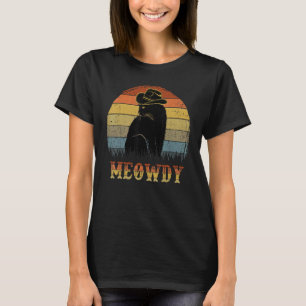 Camiseta Meowdy - Engraçado entre Meow e Howdy Black