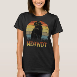 Camiseta Meowdy - Engraçado entre Meow e Howdy Black