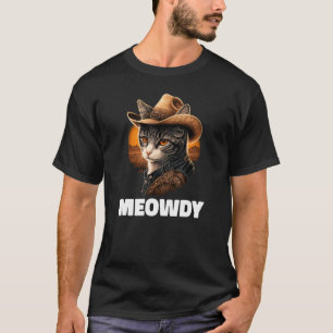 Camiseta Meowdy Mashup De Gato De Música De Meow E Howdy Co