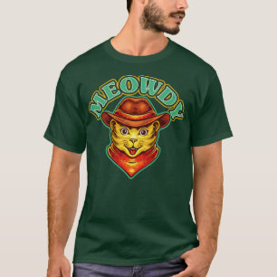 Camiseta Meowdy Meow Howdy Engraçado Cat Meme Texas Cowboy