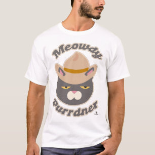 Camiseta Meowdy Purrdner Cute Cowboy Hat Slogan