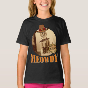 Camiseta Meowdy Texan Cat Cowboy Sheriff Personalizado