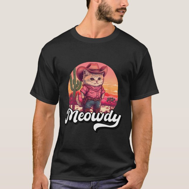 Camiseta Meowdy Texas Cat Meme Country Music Cowgirl Cute C (Frente)