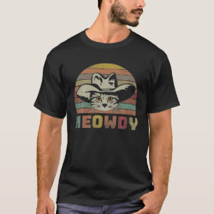 Camiseta Meowdy Texas Cat Meme Cowboy Vintage Retro Cat Lov