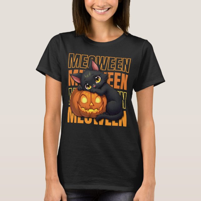 Camiseta MEOWEEN - Cat Lovers Halloween (Frente)