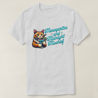 Camiseta Meowgaritas e T-Shirt Mischefe da Meowgaritas
