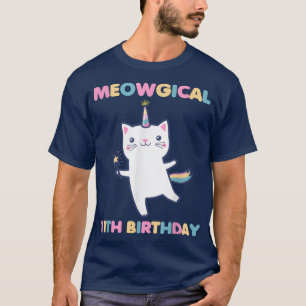 Camiseta Meowgical 11th Birthday Kitty 11 Year Old Funny Ca