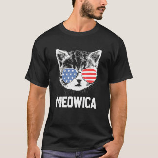 Camiseta Meowica 4 de julho Gatinho pawtriótica Merica Cat