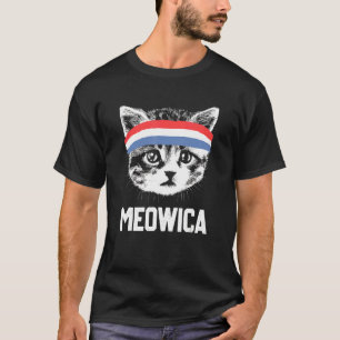 Camiseta Meowica 4 de julho Gatinho pawtriótica Merica Cat