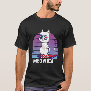 Camiseta Meowica Cat 4 De Julho Merica Usa Gata Americana