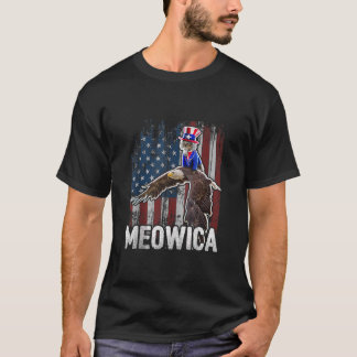 Camiseta Meowica Cat Tio Sam Eagle American Flag 4th of J