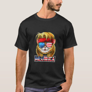 Camiseta Meowica Gato Mullet Bandeira Americana Patriótica 