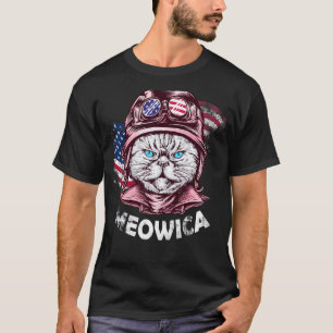 Camiseta Meowica  Gato Piloto 4 De Julho Bandeira Dos EUA P