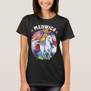 Camiseta Meowica Gato Unicórnio 4 De Julho