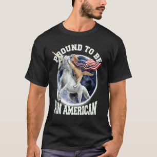 Camiseta Meowica Gato Unicórnio 4 De Julho Orgulhoso Por Se