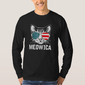 Camiseta Meowica Patriotic July 4th USA American Cat Funny 