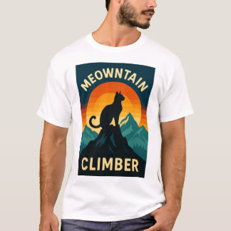 Camiseta Meowtain Climber Cat T Shirt - Retro Adventure