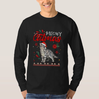 Camiseta Meowy Catmas American Shorthair Cat Christmas
