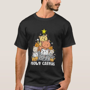 Camiseta Meowy Catmas Árvore de Natal Xmas Meninas Fu