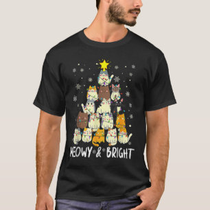 Camiseta Meowy Catmas Árvore de Natal Xmas Meninas Fu