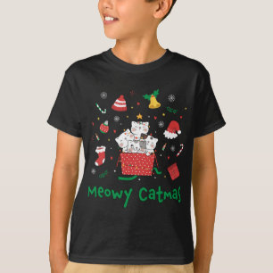 Camiseta Meowy Catmas Bonito Gatinhos de tomilho de Natal X