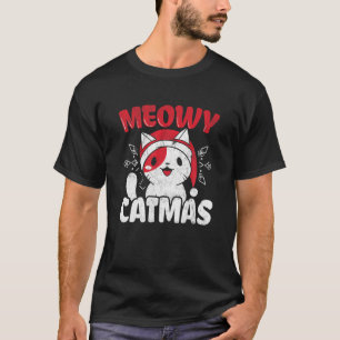 Camiseta Meowy Catmas Cat Elf Papais noeis dezembro Natal