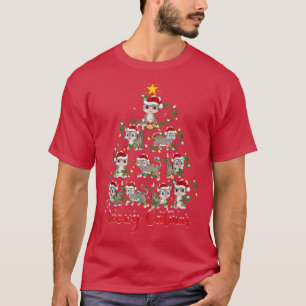 Camiseta Meowy Catmas Cat Luzes de Natal Gato Santa Natal T