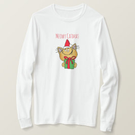 Camiseta Meowy Catmas Engraçado T-Shirt Gato