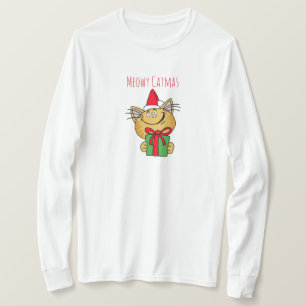 Camiseta Meowy Catmas Engraçado T-Shirt Gato