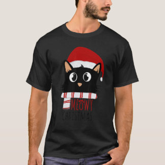 Camiseta Meowy Catmas Gato Árvore de Natal Xmas Meninas Men