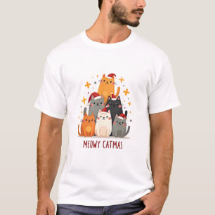 Camiseta Meowy Catmas Gato Natal Árvore de Natal (1)
