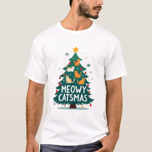 Camiseta Meowy Catmas Gato Natal Árvore de Natal Natal Dive