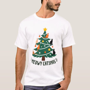 Camiseta Meowy Catmas Gato Natal Árvore De Natal Xmas Diver