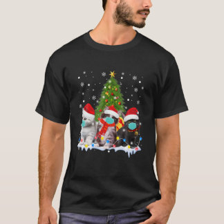 Camiseta Meowy Catmas Veste Máscara Meias Natal Quarant