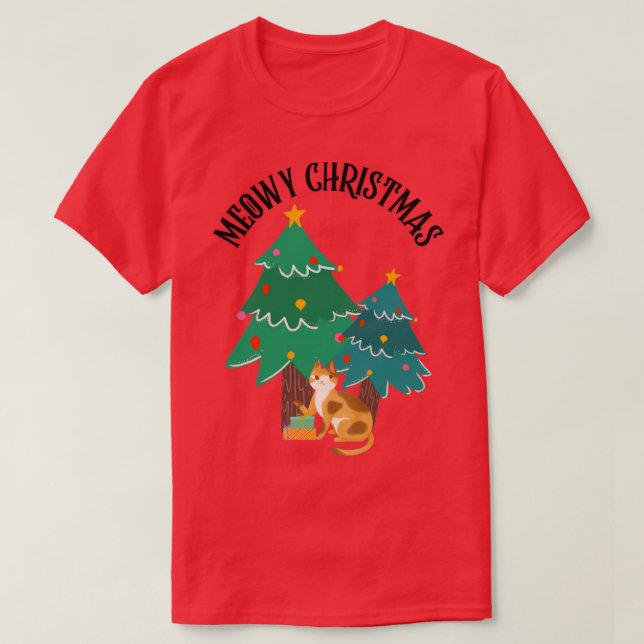 Camiseta Meowy Christmas (Frente do Design)