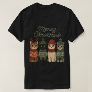 Camiseta Meowy Christmas Cute Cats T-Shirt | Cozy Holiday