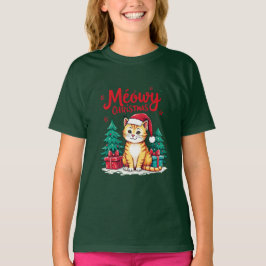 Camiseta Meowy Christmas Funny Cat T-shirt