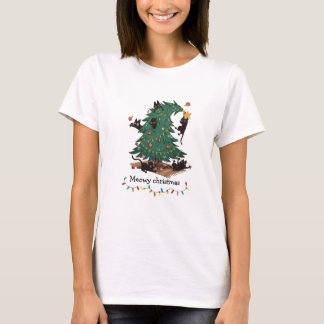 Camiseta Meowy Christmas Funny Cat Tree Chaos T-Shirt