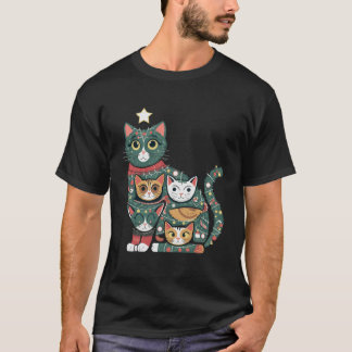 Camiseta Meowy Christmas Tree: Festive Feline Fun