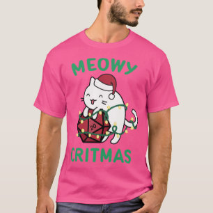 Camiseta Meowy Critmas Dnd Christmas Cat